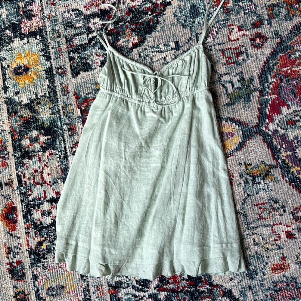 Sage green mini dress